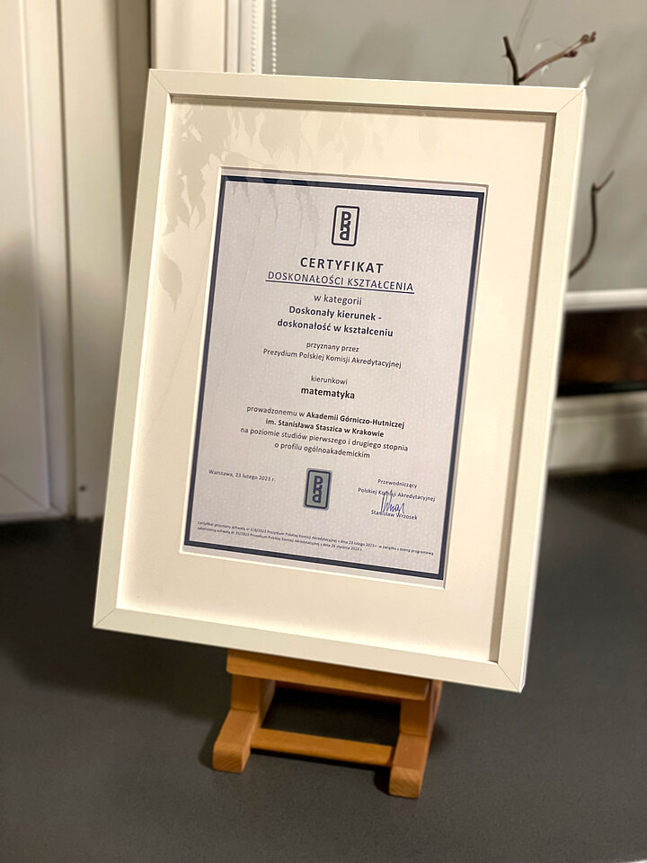 Zdjećeie certyfikatu w ramce