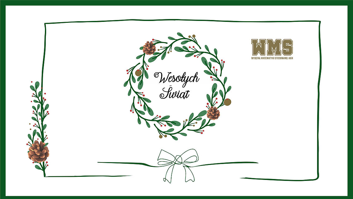 Grafika dekoracyjna z napisem wesoły świąt